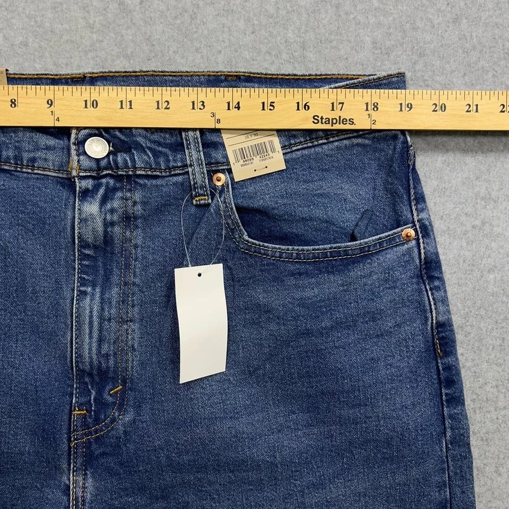 NEW Levi's 505 Jeans Men's 38x30 Blue Denim Regular Fit Straight Leg Stretch